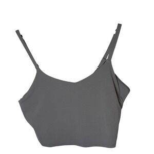 Athleta Elation V-neck Crop Tank Bra Size 1X Tan Brown Adjustable Straps Gym